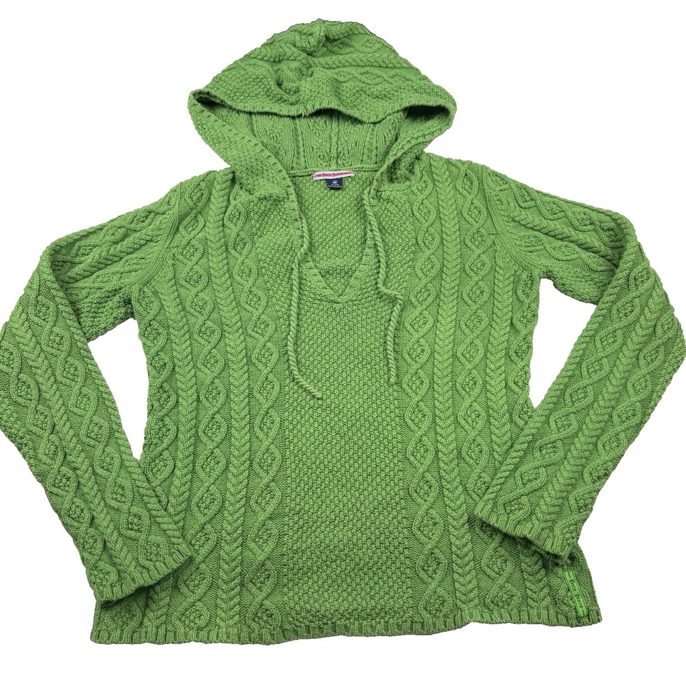 Polo by Ralph Lauren Vibrant Green Cable Knit V-Neck Sweater
